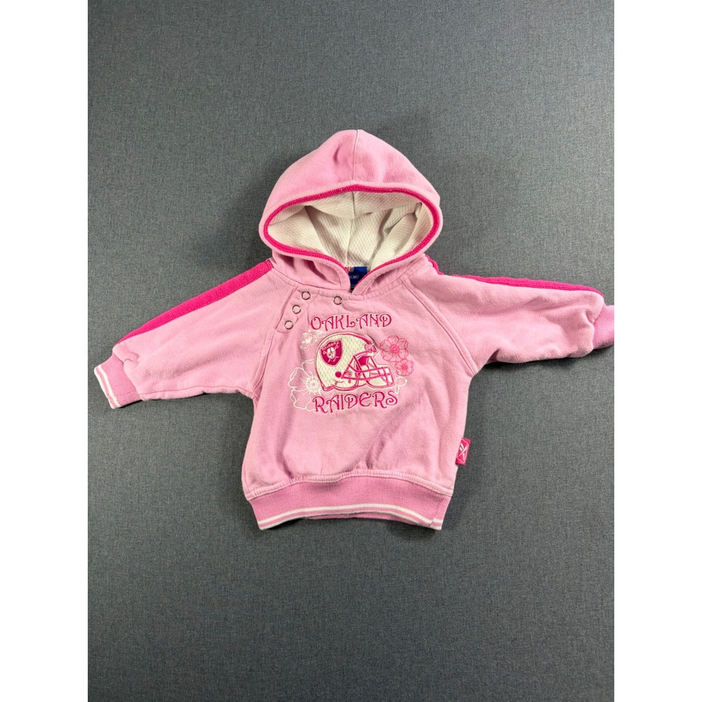 Reebok Oakland Raiders Pink Infant Hoodie Sweatshirt NFL 12M VINTAGE Y2K